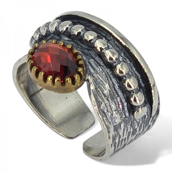 ΧΕΙΡΟΠΟΙΗΤΟ ΔΑΧΤΥΛΙΔΙ ΑΠΟ ΑΣΗΜΙ925 ΚΑΙ ΓΡΑΝΑΔΑ ΠΕΤΡΑ