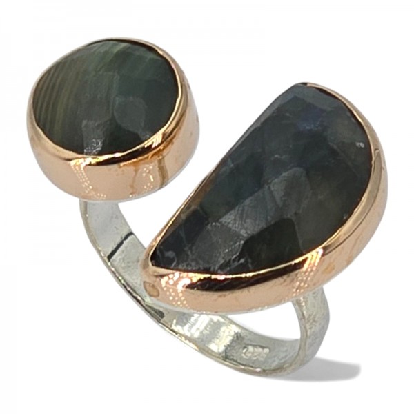 ΧΕΙΡΟΠΟΙΗΤΟ ΔΑΧΤΥΛΙΔΙ ΑΠΟ ΑΣΗΜΙ925 ΜΕ ΛΑΜΠΡΑΝΤΟΡΙΤΗ ΠΕΤΡΑ