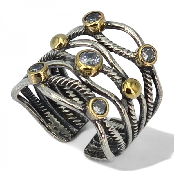 ΧΕΙΡΟΠΟΙΗΤΟ ΔΑΧΤΥΛΙΔΙ ΑΠΟ ΑΣΗΜΙ925 ΚΑΙ ΖΙΡΚΟΝ ΠΕΤΡΕΣ