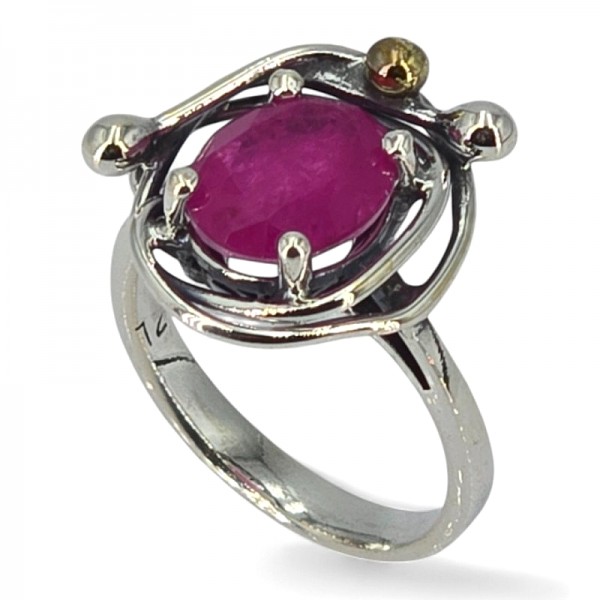 ΑΝΤΙΚΕ ΔΑΧΤΥΛΙΔΙ ΑΣΗΜΙ925 ΜΕ ΡΙΖΑ ΡΟΥΜΠΙΝΙ ΠΕΤΡΑ