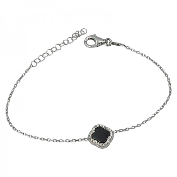 ΒΡΑΧΙΟΛΙ ΑΛΥΣΙΔΑ ΑΣΗΜΙ925 ΜΕ ΟΝΥΧΑ ΚΑΙ ΖΙΡΚΟΝ ΠΕΤΡΕΣ