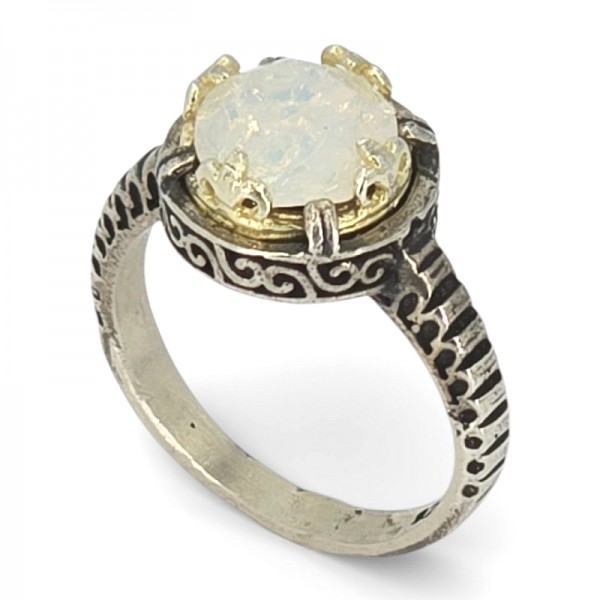 ΧΕΙΡΟΠΟΙΗΤΟ ΔΑΧΤΥΛΙΔΙ ΑΠΟ ΑΣΗΜΙ925 ΕΠΙΧΡΥΣΩΣΗ Κ18 ΚΑΙ ΖΙΡΚΟΝ ΠΕΤΡΑ