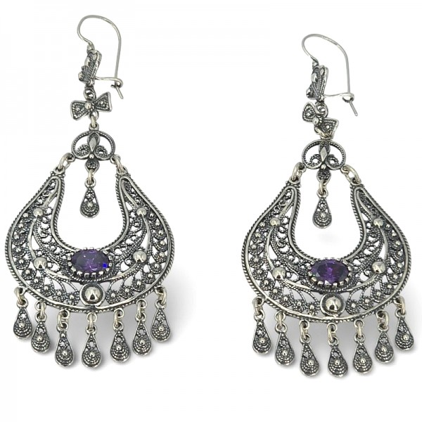 ΧΕΙΡΟΠΟΙΗΤΑ ΦΙΛΙΓΚΡΑΝ ΣΚΟΥΛΑΡΙΚΙΑ ΑΠΟ ΑΣΗΜΙ925 ΚΑΙ ΑΜΕΘΥΣΤΟ ΠΕΤΡΑ