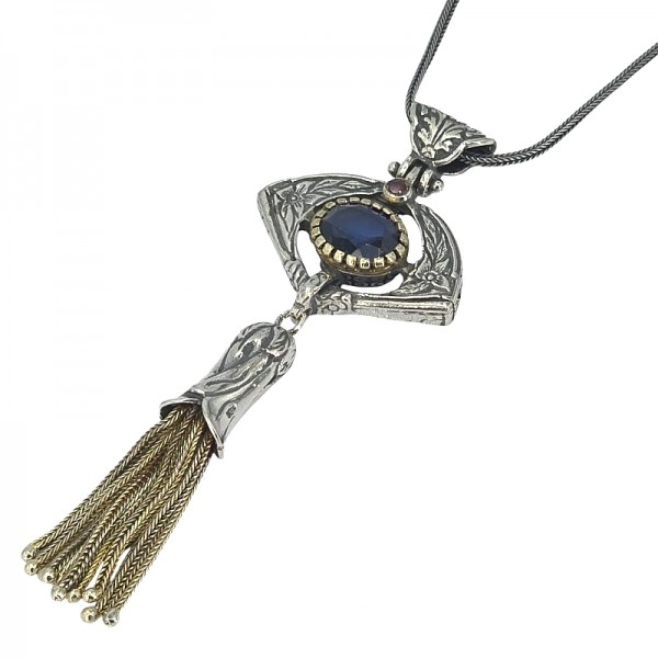 ΑΝΤΙΚΕ ΜΕΝΤΑΓΙΟΝ ΑΣΗΜΙ925 ΜΕ ΜΠΛΕ ΖΡΙΚΟΝ ΠΕΤΡA