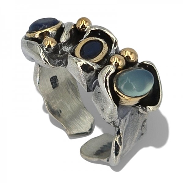 ΧΕΙΡΟΠΟΙΗΤΟ ΔΑΧΤΥΛΙΔΙ ΑΠΟ ΑΣΗΜΙ925 ΜΕ ΑΜΑΖΟΝΙΤΗ ΚΑΙ ΖΙΡΚΟΝ ΠΕΤΡΕΣ