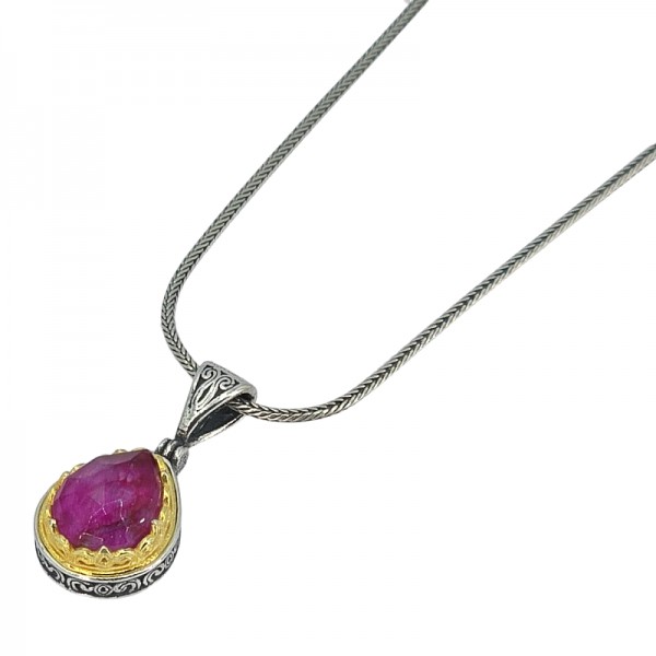 ΒΥΖΑΝΤΙΝΟ ΜΕΝΤΑΓΙΟΝ ΑΣΗΜΙ925 ΕΠΙΧΡΥΣΩΣΗ Κ18 ΚΑΙ ΡΟΥΜΠΙΝΙ ΠΕΤΡΑ