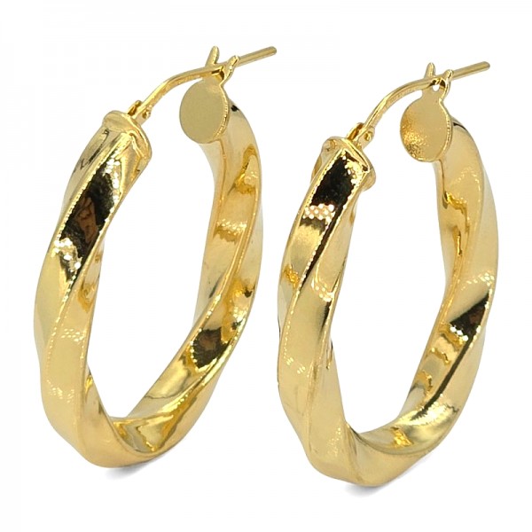 ΚΡΙΚΟΙ ΟΒΑΛ ΣΤΡΙΦΤΟΙ ΣΚΟΥΛΑΡΙΚΙΑ ΑΣΗΜΙ925 ΜΕ ΕΠΙΧΡΥΣΩΣΗ Κ18   3,5 CM