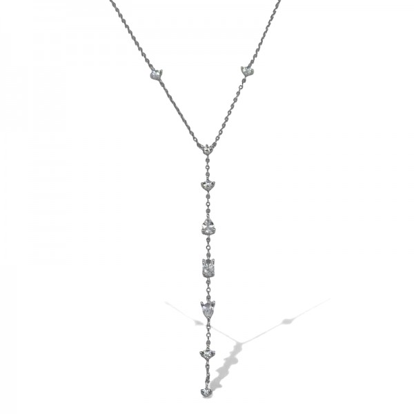 ΚΟΛΙΕ ΑΛΥΣΙΔΑ ΑΣΗΜΙ925 ΜΕ ΕΠΙΠΛΑΤΙΝΩΣΗ ΚΑΙ ΖΙΡΚΟΝ ΠΕΤΡΕΣ