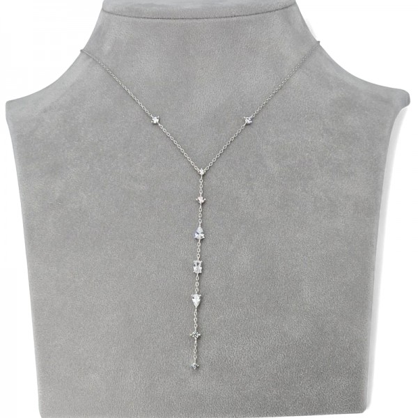 ΚΟΛΙΕ ΑΛΥΣΙΔΑ ΑΣΗΜΙ925 ΜΕ ΕΠΙΠΛΑΤΙΝΩΣΗ ΚΑΙ ΖΙΡΚΟΝ ΠΕΤΡΕΣ