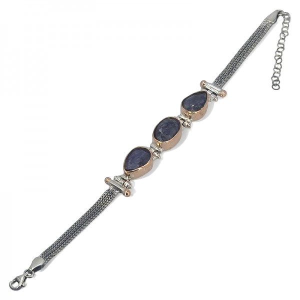 ΑΛΥΣΙΔΩΤΟ ΒΡΑΧΙΟΛΙ ΑΣΗΜΙ925 ΜΕ ΣΟΔΑΛΙΤΗ ΠΕΤΡΑ