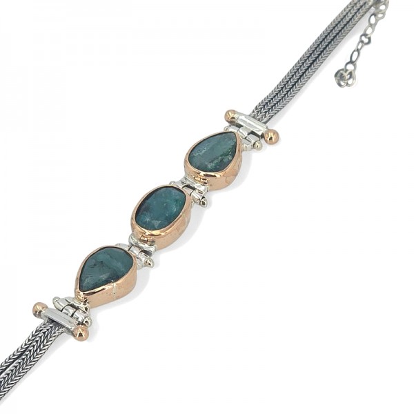 ΧΕΙΡΟΠΟΙΗΤΟ ΣΚΑΛΙΣΤΟ ΒΡΑΧΙΟΛΙ ΧΕΙΡΟΠΕΔΑ ΑΠΟ ΑΣΗΜΙ925 ΚΑΙ ΑΜΕΘΥΣΤΟ ΠΕΤΡΑ