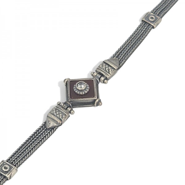 ΑΝΤΙΚΕ ΒΡΑΧΙΟΛΙ ΑΣΗΜΙ925 ΜΕ ΣΥΝΘΕΤΙΚΟ ΤΥΡΚΟΥΑΖ ΠΕΤΡΑ