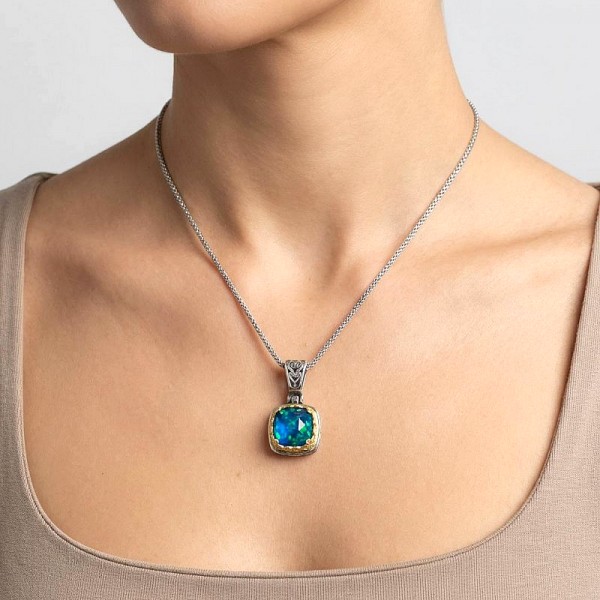 ΒΥΖΑΝΤΙΝΟ ΜΕΝΤΑΓΙΟΝ ΑΣΗΜΙ925 ΕΠΙΧΡΥΣΩΣΗ Κ18 ΚΑΙ ΟΠΑΛ ΠΕΤΡΑ