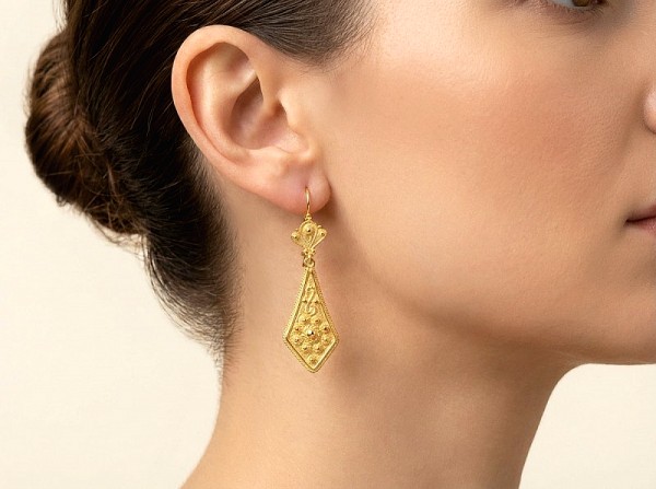 ΒΥΖΑΝΤΙΝΑ ΣΚΟΥΛΑΡΙΚΙΑ ΑΣΗΜΙ925 ΜΕ ΕΠΙΧΡΥΣΩΣΗ Κ18 K ΠΡΑΣΙΝΟ COPPER TYΡΚΟΥΑΖ ΠΕΤΡΑ