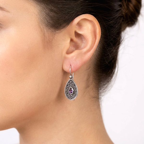 ΑΝΤΙΚΕ ΣΚΟΥΛΑΡΙΚΙΑ ΑΣΗΜΙ925 ΜΕ ΖΙΡΚΟΝ ΠΕΤΡΑ