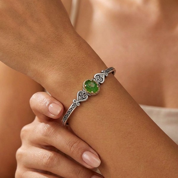 ΧΕΙΡΟΠΟΙΗΤΟ ΒΥΖΑΝΤΙΝΟ ΒΡΑΧΙΟΛΙ ΑΠΟ ΑΣΗΜΙ925 ΜΕ ΕΠΙΧΡΥΣΩΣΗ Κ18 ΚΑΙ ΦΙΛΝΤΙΣΙ