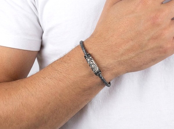 ΑΝΔΡΙΚΟ ΒΡΑΧΙΟΛΙ ΑΠΟ ΑΣΗΜΙ925 ΚΑΙ ΜΑΥΡΑ ΖΙΡΚΟΝ ΠΕΤΡΕΣ