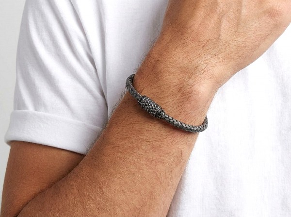 ΑΝΔΡΙΚΟ ΒΡΑΧΙΟΛΙ ΑΠΟ ΑΣΗΜΙ925 ΚΑΙ ΜΑΥΡΑ ΖΙΡΚΟΝ ΠΕΤΡΕΣ