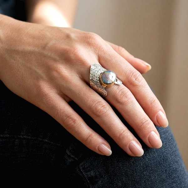 ΧΕΙΡΟΠΟΙΗΤΟ ΔΑΧΤΥΛΙΔΙ ΑΠΟ ΑΣΗΜΙ925 ΜΕ ΠΡΑΣΙΝΟ ΚΕΧΡΙΜΠΑΡΙ