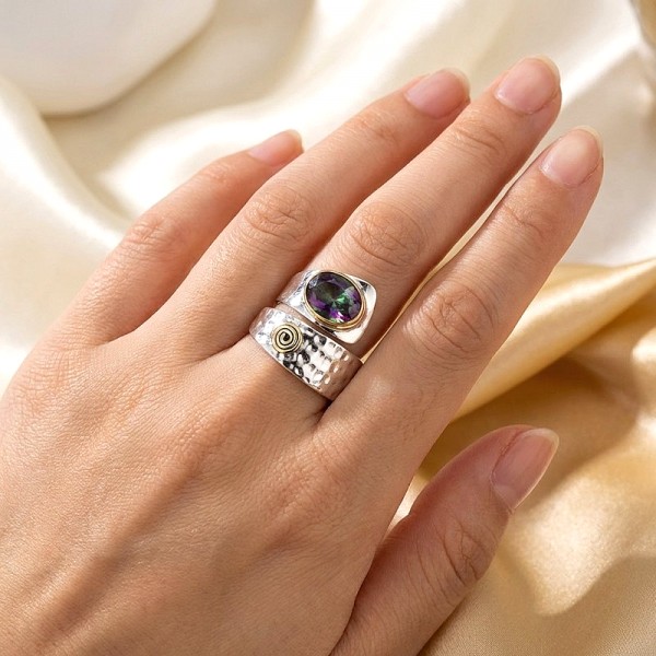 ΧΕΙΡΟΠΟΙΗΤΟ ΔΑΧΤΥΛΙΔΙ ΑΠΟ ΑΣΗΜΙ925 ΜΕ ΤΥΡΚΟΥΑΖ ΚΑΙ ΜΑΡΓΑΡΙΤΑΡΙ