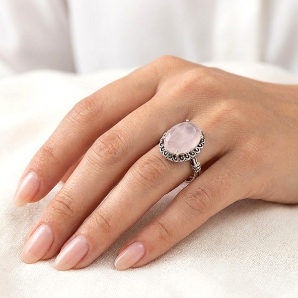 ΑΝΤΙΚΕ ΔΑΧΤΥΛΙΔΙ ΑΣΗΜΙ925 ΜΕ ΡΟΥΜΠΙΝΟΓΡΑΝΑΔΑ ΠΕΤΡΑ