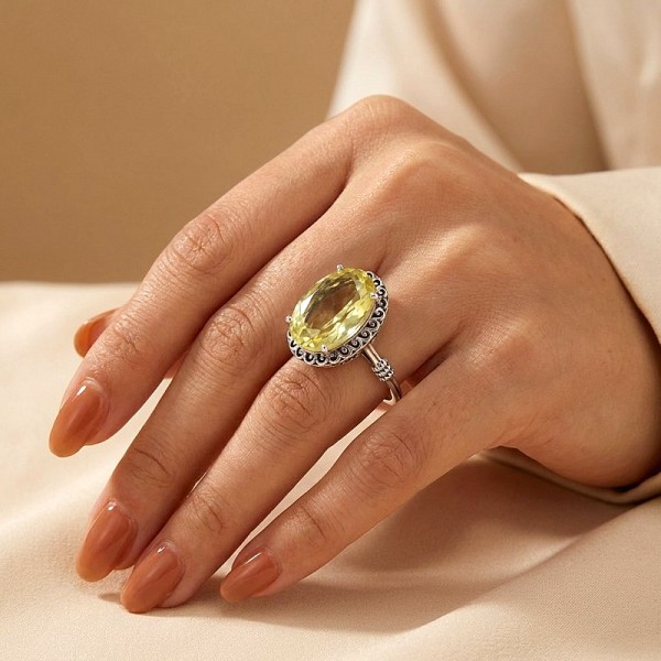 ΑΝΤΙΚΕ ΔΑΧΤΥΛΙΔΙ ΑΣΗΜΙ925 ΜΕ ΣΙΤΡΙΝ ΠΕΤΡΑ