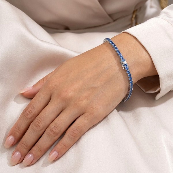 ΒΡΑΧΙΟΛΙ ΡΙΒΙΕΡΑ ΑΣΗΜΙ925 ΜΕ ΓΑΛΑΖΙΑ ΖΙΡΚΟΝ ΠΕΤΡΕΣ