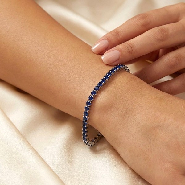 ΒΡΑΧΙΟΛΙ ΡΙΒΙΕΡΑ ΑΣΗΜΙ925 ΜΕ ΜΠΛΕ ΖΙΡΚΟΝ