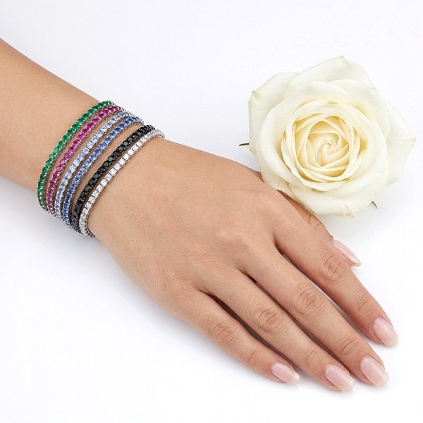 ΒΡΑΧΙΟΛΙ ΡΙΒΙΕΡΑ ΑΣΗΜΙ925 ΜΕ ΠΡΑΣΙΝΑ ΖΙΡΚΟΝ