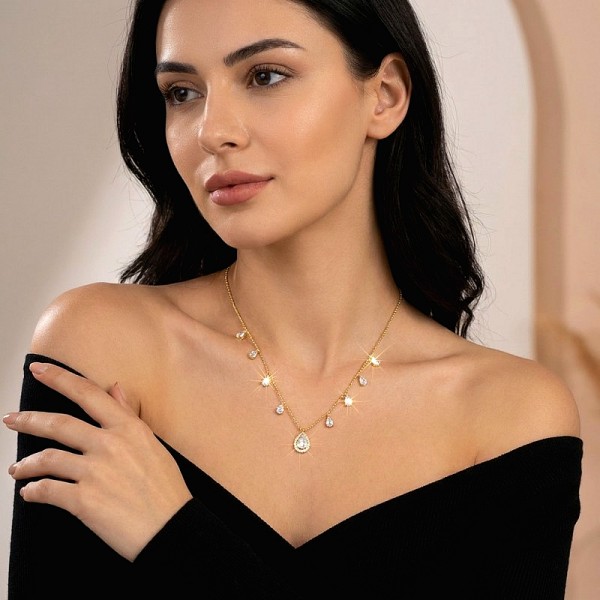 ΚΟΛΙΕ ΑΠΟ ΑΣΗΜΙ925 ΜΕ ΕΠΙΧΡΥΣΩΣΗ Κ18 ΚΑΙ ΖΙΡΚΟΝ ΠΕΤΡΕΣ