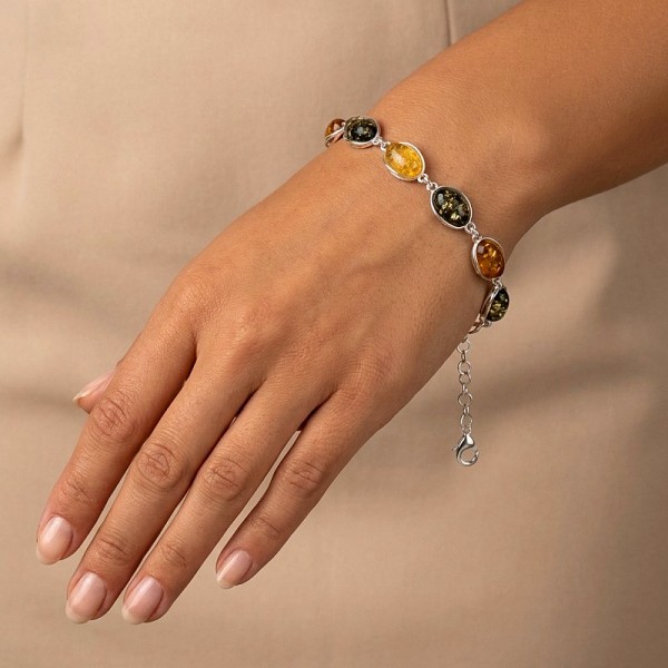 ΧΕΙΡΟΠΟΙΗΤΟ ΒΡΑΧΙΟΛΙ ΑΣΗΜΙ925 ΜΕ ΚΕΧΡΙΜΠΑΡΙ