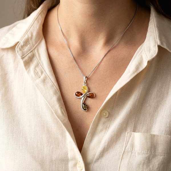 ΧΕΙΡΟΠΟΙΗΤΟΣ ΣΤΑΥΡΟΣ ΑΠΟ ΑΣΗΜΙ925 ΚΑΙ ΚΕΧΡΙΜΠΑΡΙ