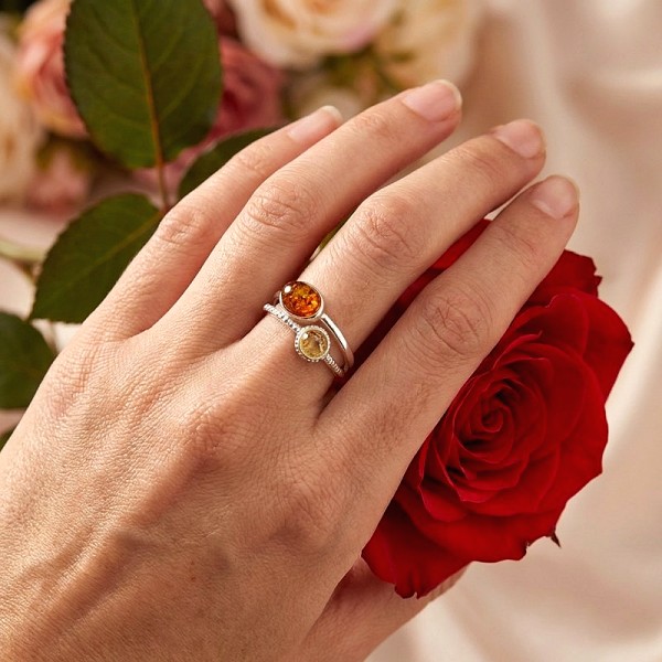 ΧΕΙΡΟΠΟΙΗΤΟ ΔΑΧΤΥΛΙΔΙ ΑΠΟ ΑΣΗΜΙ925 ΜΕ ΚΟΚΚΙΝΟ ΚΕΧΡΙΜΠΑΡΙ