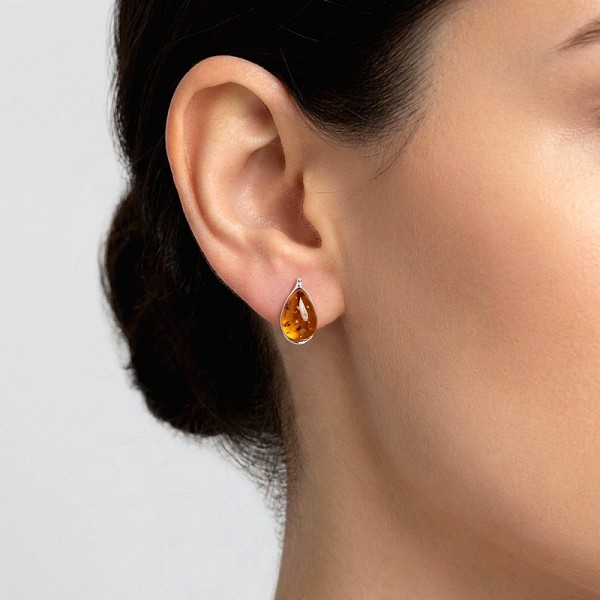 ΚΑΡΦΩΤΑ ΣΚΟΥΛΑΡΙΚΙΑ  ΑΠΟ ΑΣΗΜΙ925 ΜΕ ΡΟΖ ΚΟΥΑΡΤΖ ΠΕΤΡΑ