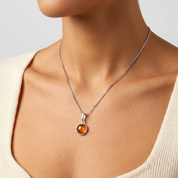 ΜΕΝΤΑΓΙΟΝ ΑΣΗΜΙ925 ΜΕ ΚΕΧΡΙΜΑΠΡΙ ΠΕΤΡΑ