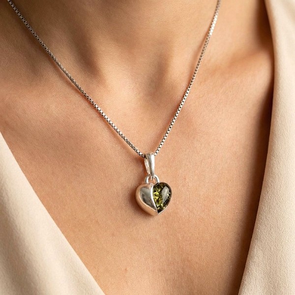 ΜΕΝΤΑΓΙΟΝ ΚΑΡΔΙΑ ΑΠΟ ΑΣΗΜΙ925 ΚΑΙ ΠΡΑΣΙΝΟ ΚΕΧΡΙΜΠΑΡΙ