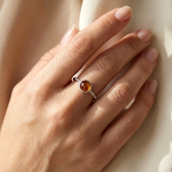 ΔΑΧΤΥΛΙΔΙ ΑΠΟ ΑΣΗΜΙ925 ΜΕ ΚΕΧΡΙΜΠΑΡΙ