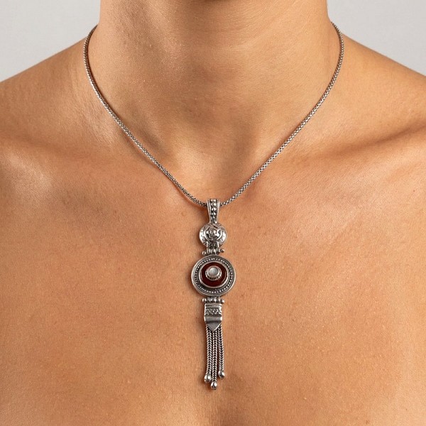 ΑΝΤΙΚΕ ΧΕΙΡΟΠΟΙΗΤΟ ΜΕΝΤΑΓΙΟΝ ΑΣΗΜΙ925 ΜΕ ΚΟΡΝΕΟΛΗ ΚΑΙ ΖΙΡΚΟΝ ΠΕΤΡΕΣ