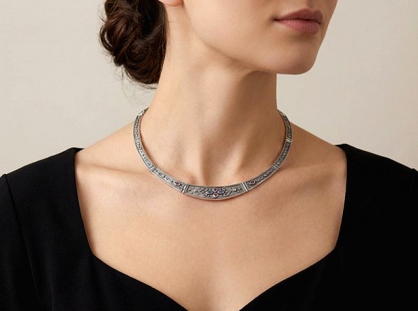 ΒΥΖΑΝΤΙΝΟ ΚΟΛΙΕ ΑΠΟ ΑΣΗΜΙ925 ΜΕ ΓΡΑΝΑΔΑ ΚΑΙ ΖΙΡΚΟΝ ΠΕΤΡΕΣ