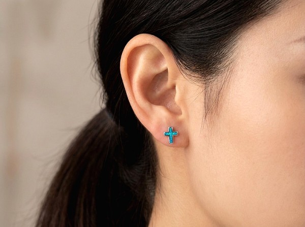 ΚΑΡΦΩΤΑ ΣΚΟΥΛΑΡΙΚΙΑ ΣΤΑΥΡΟΣ ΑΣΗΜΙ925 ΜΕ ΟΠΑΛ ΠΕΤΡΕΣ