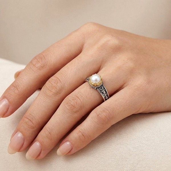 ΒΥΖΑΝΤΙΝΟ ΣΚΑΛΙΣΤΟ ΔΑΧΤΥΛΙΔΙ ΑΣΗΜΙ925 ΜΕ ΕΠΙΧΡΥΣΩΣΗ Κ18 ΚΑΙ ΜΑΡΓΑΡΙΤΑΡΙ