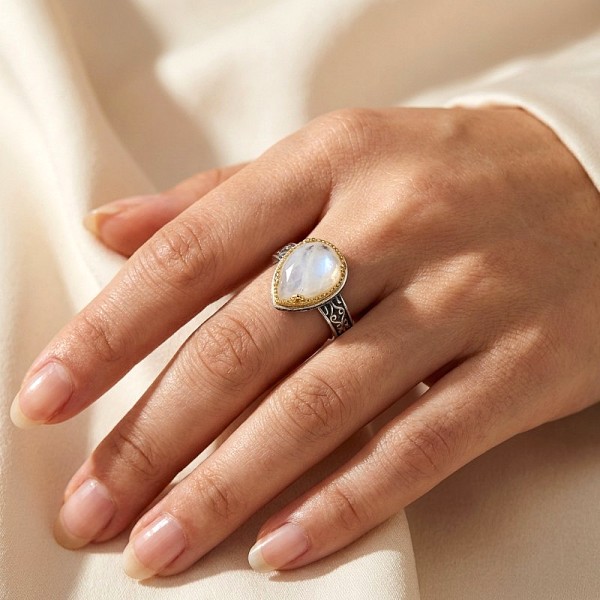 ΒΥΖΑΝΤΙΝΟ ΔΑΧΤΥΛΙΔΙ ΑΣΗΜΙ925 ΜΕ ΕΠΙΧΡΥΣΩΣΗ Κ18 ΦΙΛΝΤΙΣΙ ΚΑΙ ΖΙΡΚΟΝ ΠΕΤΡΕΣ