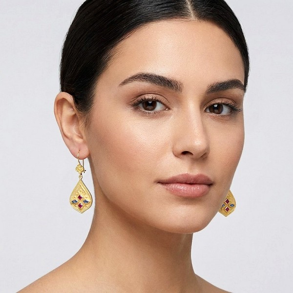 ΚΡΕΜΑΣΤΑ ΒΥΖΑΝΤΙΝΑ ΣΚΟΥΛΑΡΙΚΙΑ ΑΣΗΜΙ925 ΚΑΙ ΕΠΙΧΡΥΣΩΣΗ Κ18