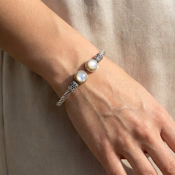 ΧΕΙΡΟΠΟΙΗΤΟ ΒΥΖΑΝΤΙΝΟ ΒΡΑΧΙΟΛΙ ΧΕΙΡΟΠΕΔΑ ΑΣΗΜΙ925 ΜΕ ΦΙΛΝΤΙΣΙ ΚΑΙ ΕΠΙΧΡΥΣΩΣΗ Κ18