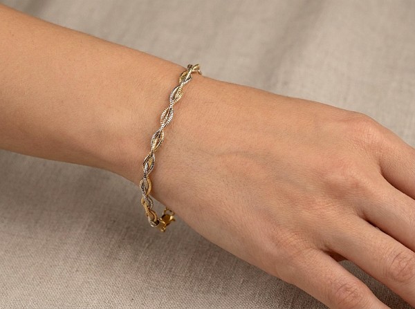 ΒΡΑΧΙΟΛΙ ΑΛΥΣΙΔΑ ΑΣΗΜΙ925 ΜΕ ΕΠΙΧΡΥΣΩΣΗ Κ18