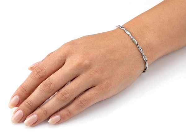 ΒΡΑΧΙΟΛΙ ΑΛΥΣΙΔΑ ΑΣΗΜΙ925 ΜΕ ΕΠΙΠΛΑΤΙΝΩΣΗ