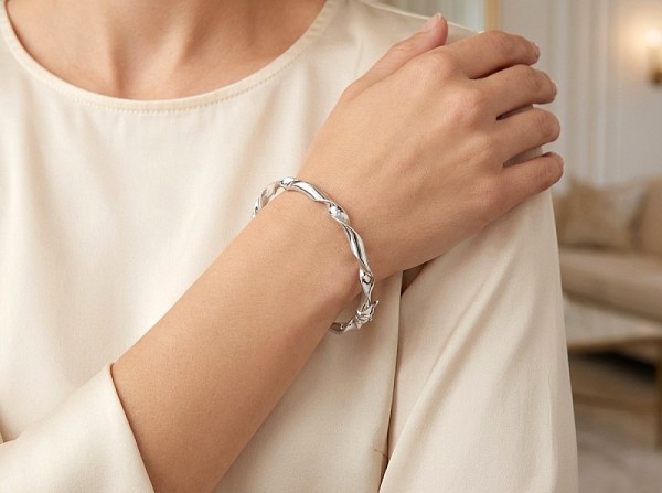 ΒΡΑΧΙΟΛΙ ΒΕΡΓΑ ΣΤΡΙΦΤΗ ΑΠΟ ΑΣΗΜΙ925 ΚΑΙ ΕΠΙΠΛΑΤΙΝΩΣΗ