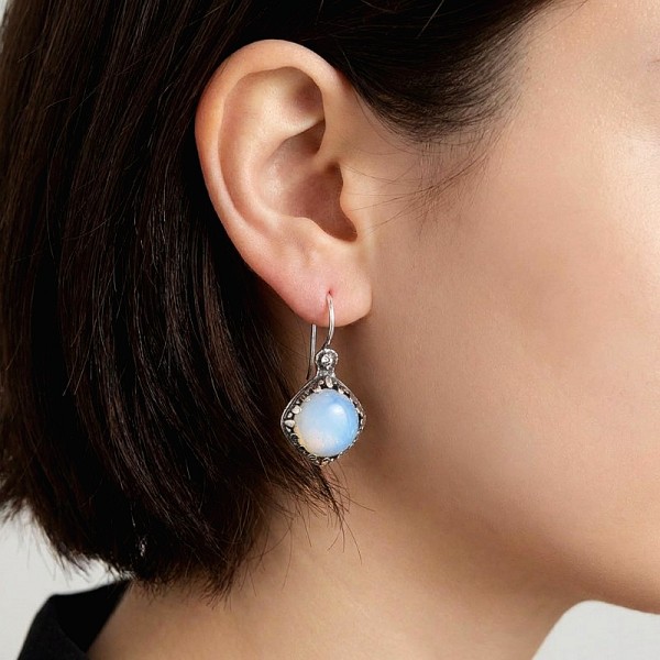 ΑΝΤΙΚΕ ΣΚΟΥΛΑΡΙΚΙΑ ΑΣΗΜΙ925 ΜΕ ΧΡΥΣΟΛΙΘΟ ΠΕΤΡΑ