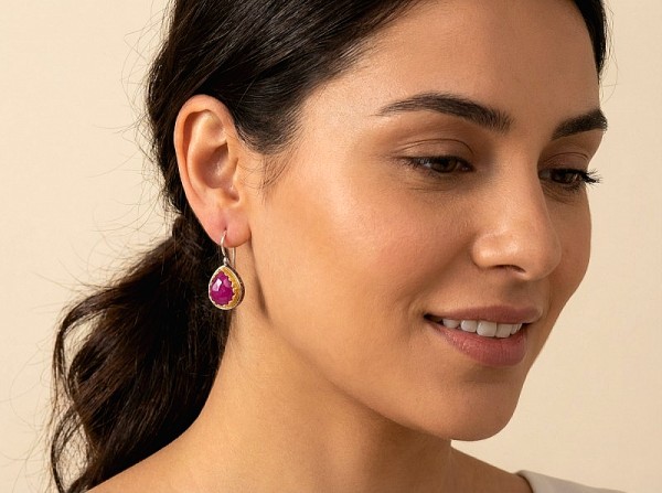 ΒΥΖΑΝΤΙΝΑ ΣΚΟΥΛΑΡΙΚΙΑ ΑΣΗΜΙ925 Κ ΕΠΙΧΡΥΣΩΣΗ Κ18 ME ΟΠΑΛ ΠΕΤΡΑ