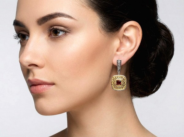 ΒΥΖΑΝΤΙΝΑ ΣΚΑΛΙΣΤΑ ΣΚΟΥΛΑΡΙΚΙΑ ΑΠΟ ΑΣΗΜΙ 925 Κ ΕΠΙΧΡΥΣΩΣΗ Κ18 ΜΕ ΖΙΡΚΟΝ ΠΕΤΡΑ